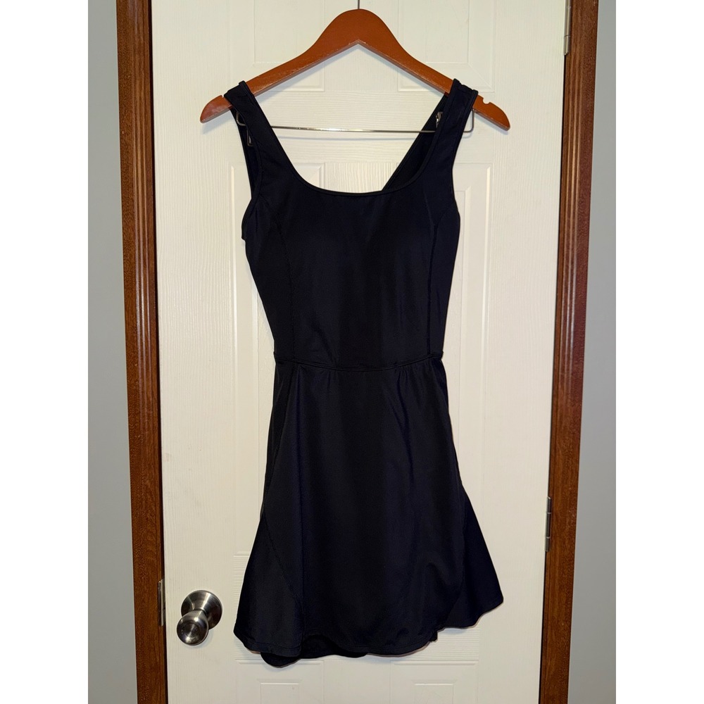 Halara SoftlyZero Airy Square Neck Backless Exercise Dress Black M 02813727 - Picture 2 of 16